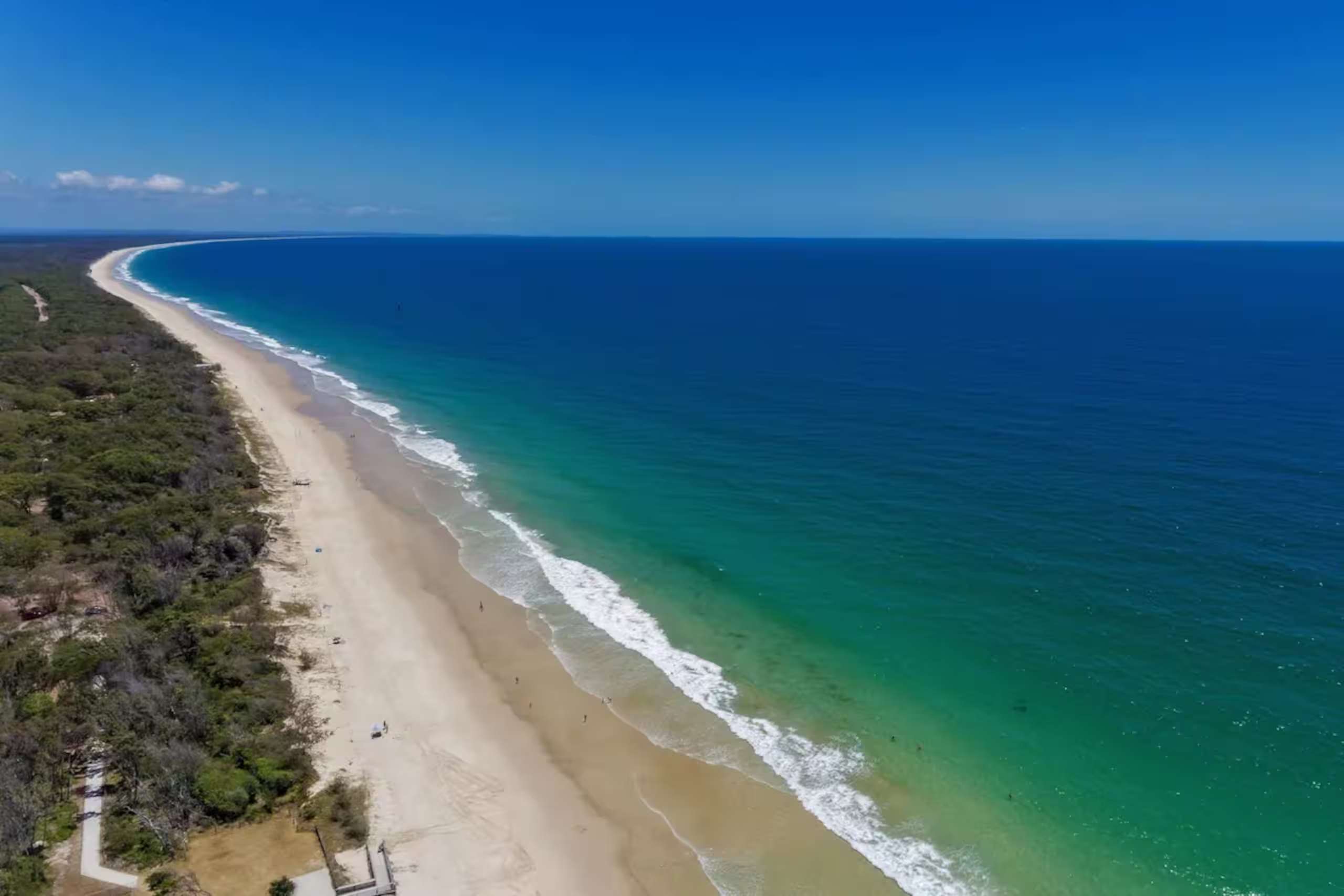The uninterrupted 30 kilometre stretch of Woorim Beach, with open sand and rolling surf